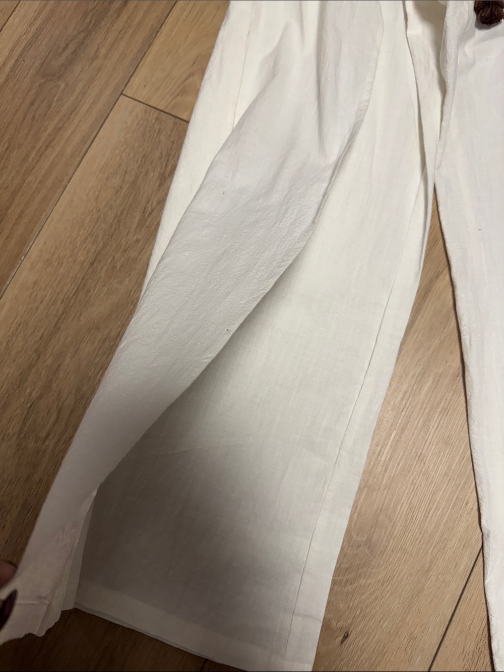 Cupshe NWT M White Wide-Leg tie wrap beach casual boho Pants - Picture 5 of 8